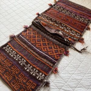 Vintage Andean Double Saddle Bag – Handwoven Wool Textile